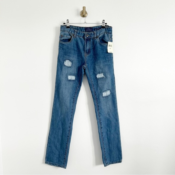 Lucky Brand Denim - NEW Lucky Brand Billy Straight Distressed Patch Jeans Size 26